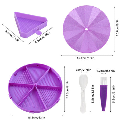 Beads Sorting Storage Tray Fully Enclosed Round Diamond Painting Tools (Purple)