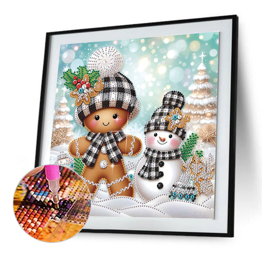 Snowman In The Snow - Special Shaped Drill Diamond Painting 30*30CM