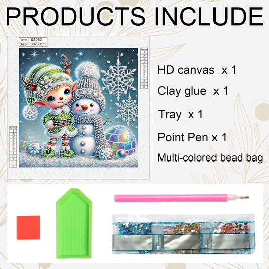 Snowman In The Snow - Special Shaped Drill Diamond Painting 30*30CM