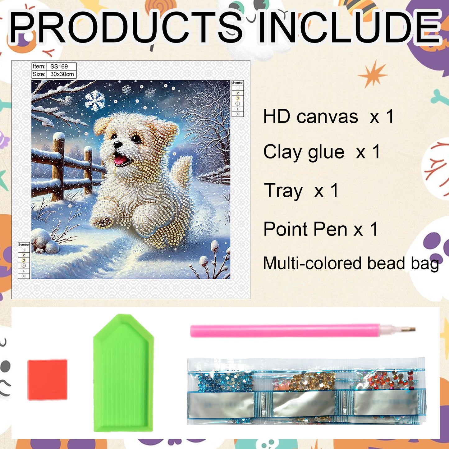 Winter Puppy - Special Shaped Drill Diamond Painting 30*30CM