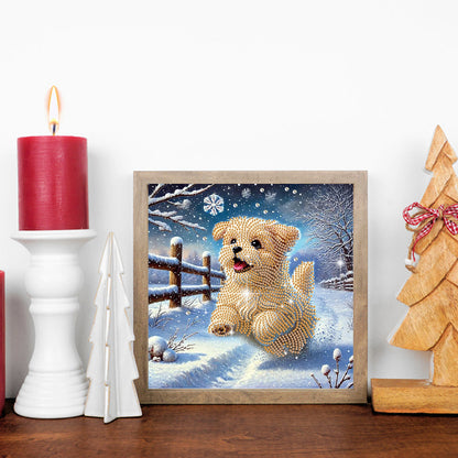 Winter Puppy - Special Shaped Drill Diamond Painting 30*30CM