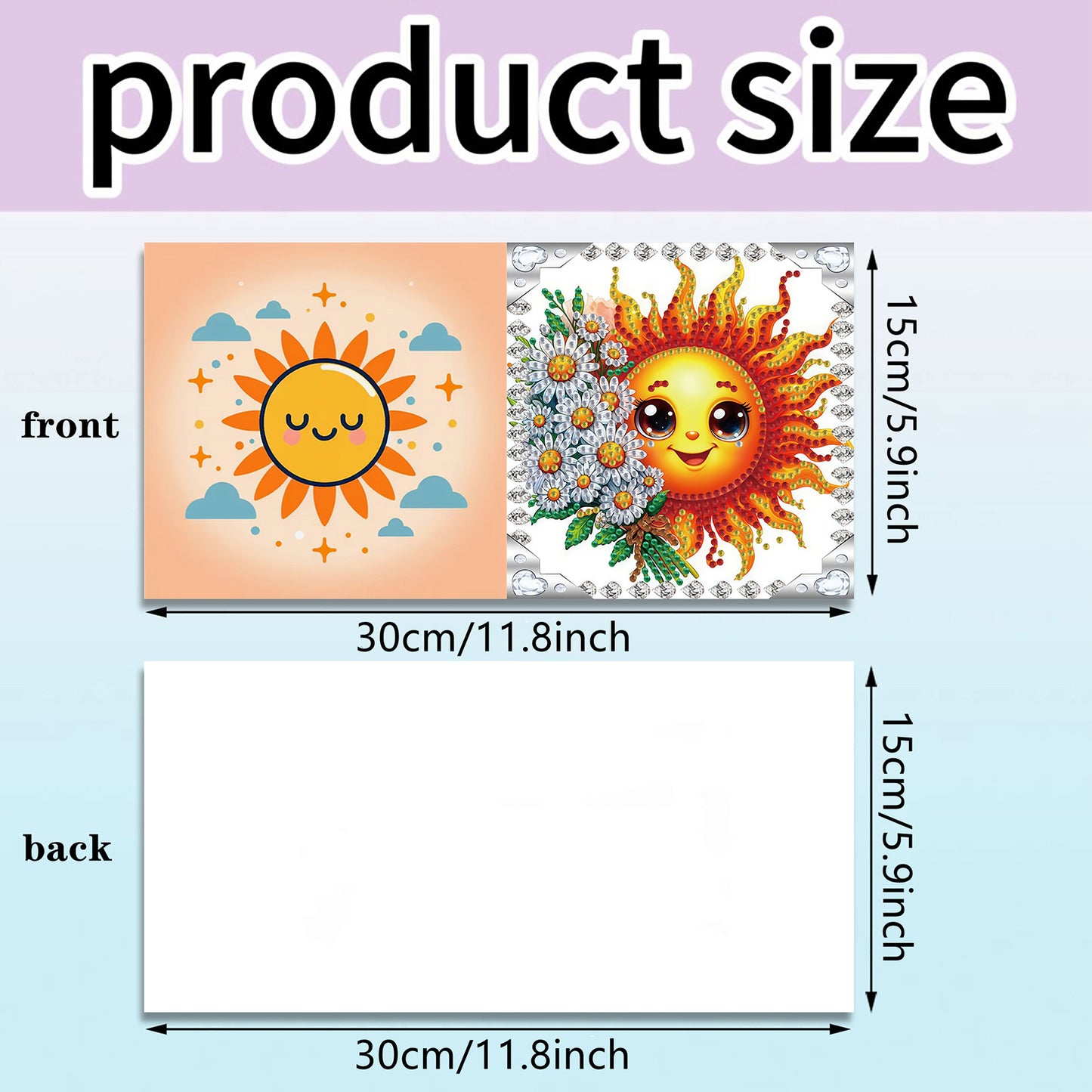 6pcs Sun DIY Diamond Art Greeting Cards Thank You Cards and Holiday Blessings