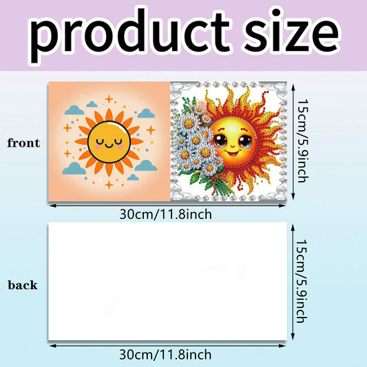 6pcs Sun DIY Diamond Art Greeting Cards Thank You Cards and Holiday Blessings