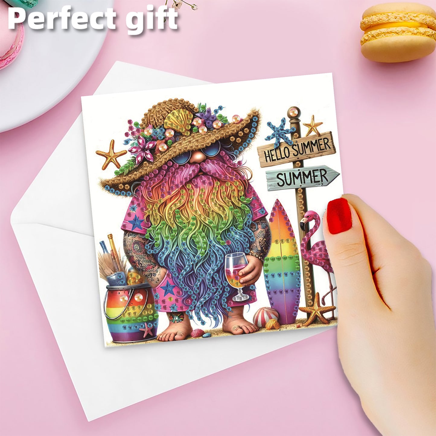 6pcs Gnome DIY Diamond Art Greeting Cards Thank You Cards and Holiday Blessings