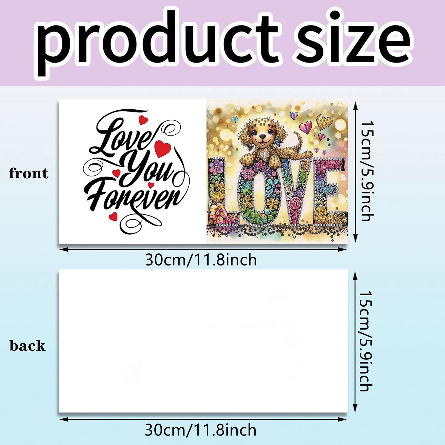 6pcs Love DIY Diamond Art Greeting Cards Thank You Cards and Holiday Blessings