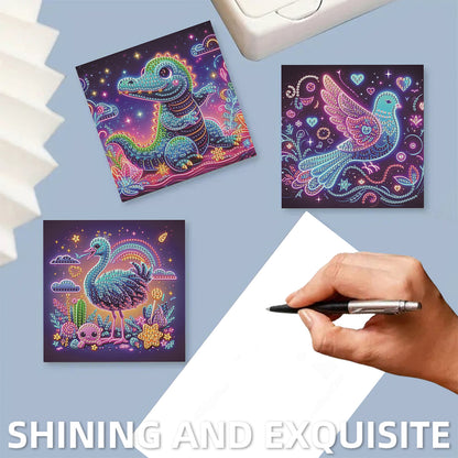 6pcs Animal DIY Diamond Art Greeting Cards Thank You Cards and Holiday Blessings