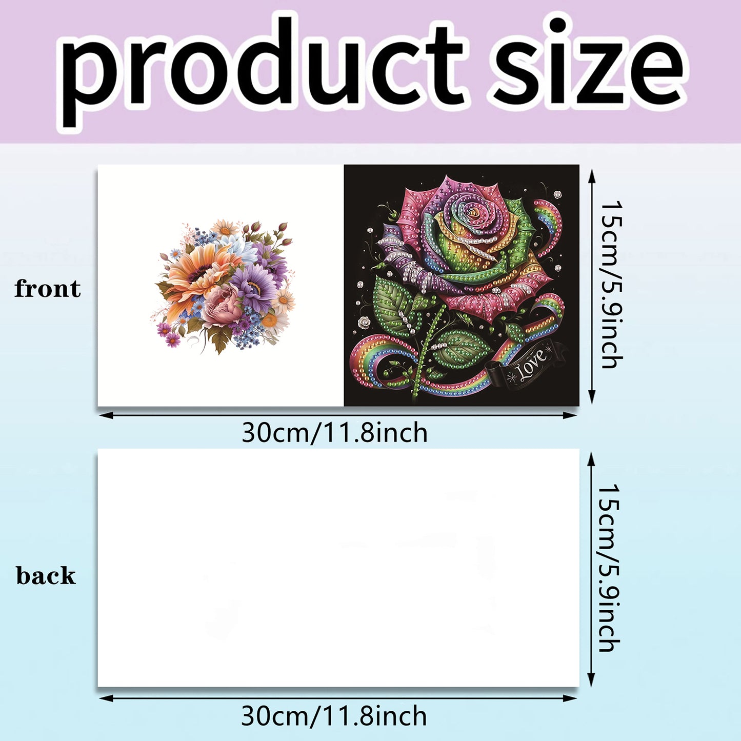 6pcs Rose DIY Diamond Art Greeting Cards Thank You Cards and Holiday Blessings