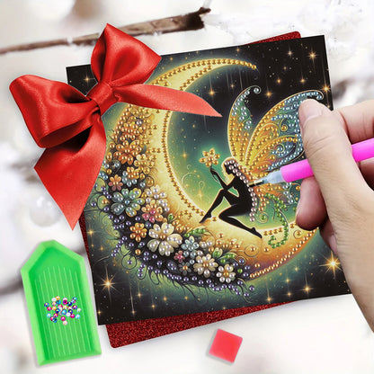 6pcs Moon Elf DIY Diamond Art Greeting Cards Thank You Cards Holiday Blessings