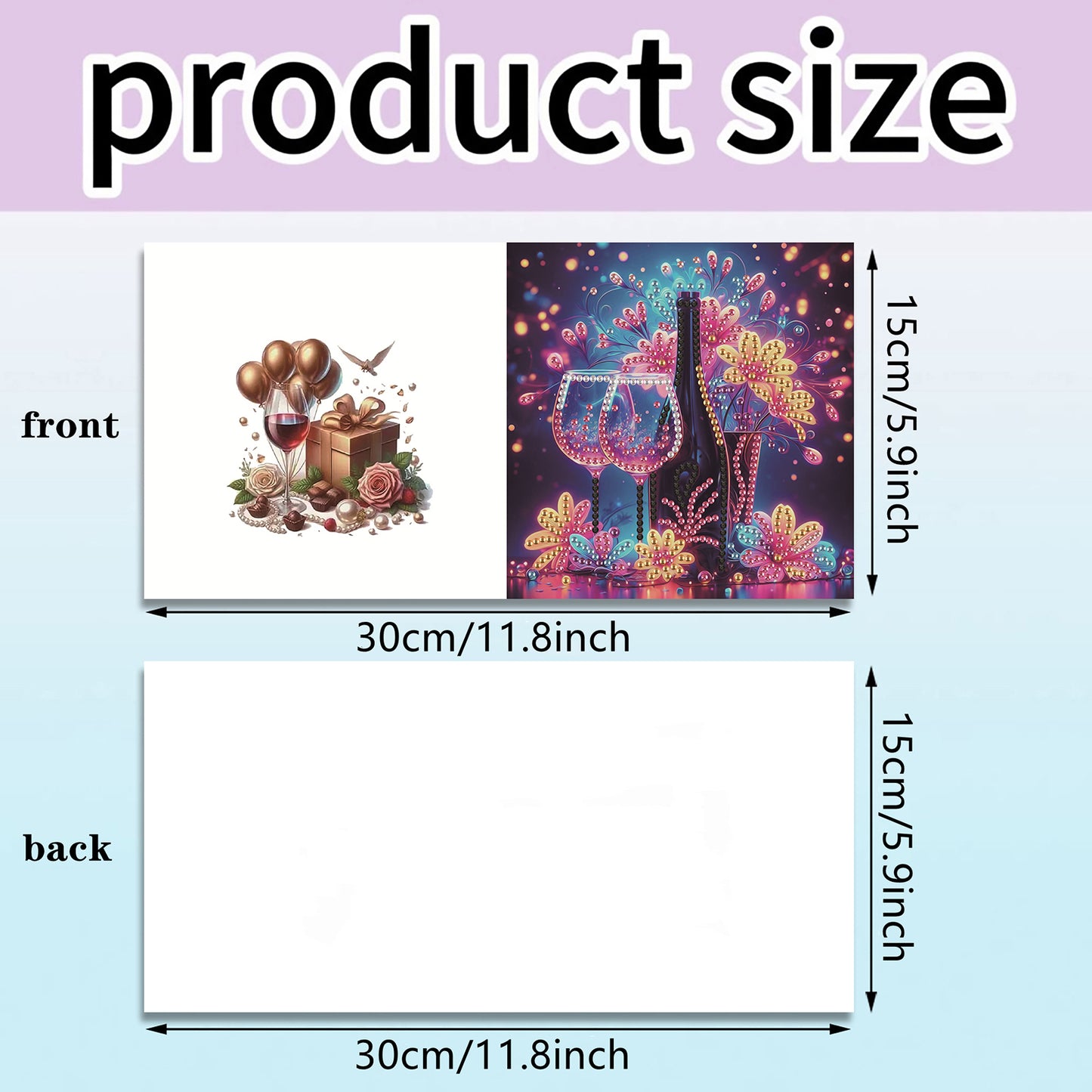 6pcs Celebration DIY Diamond Art Greeting Cards Thank You Cards Holiday Blessing