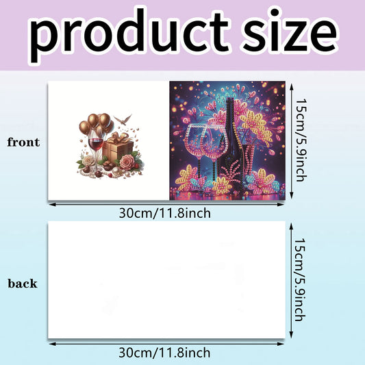 6pcs Celebration DIY Diamond Art Greeting Cards Thank You Cards Holiday Blessing