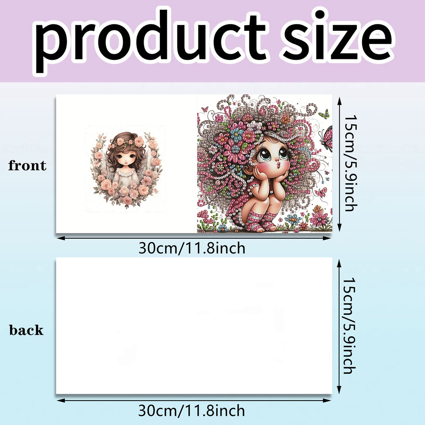 6pcs Girl DIY Diamond Art Greeting Cards Thank You Cards and Holiday Blessings