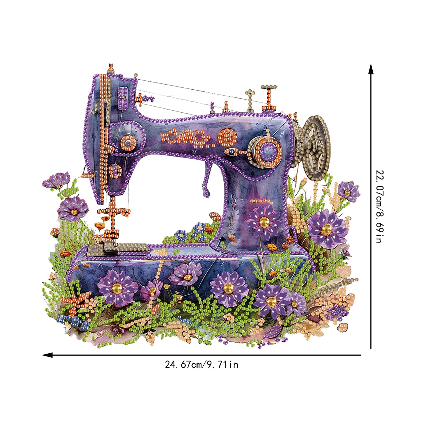 2D Flat Acrylic Stitch Machine DIY Desktop Diamond Art Kits for Adults Beginner