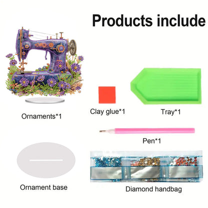 2D Flat Acrylic Stitch Machine DIY Desktop Diamond Art Kits for Adults Beginner
