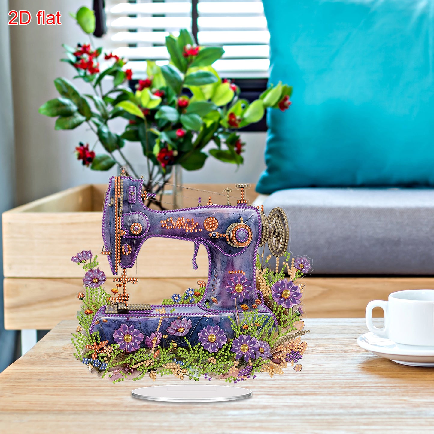 2D Flat Acrylic Stitch Machine DIY Desktop Diamond Art Kits for Adults Beginner