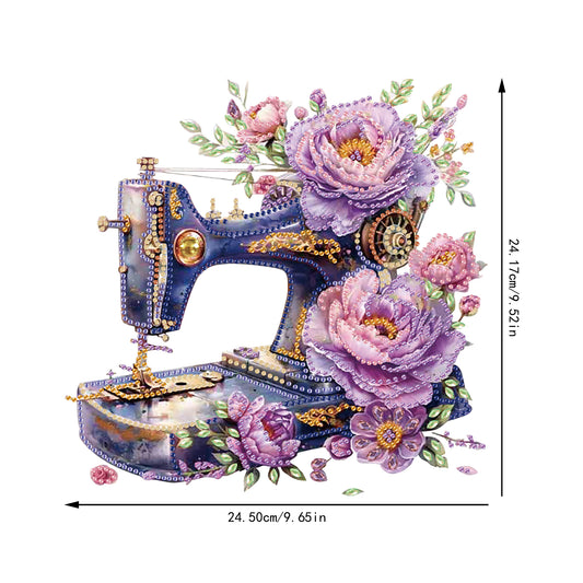 2D Flat Acrylic Stitch Machine Flower DIY Desktop Diamond Art Kits for Adults
