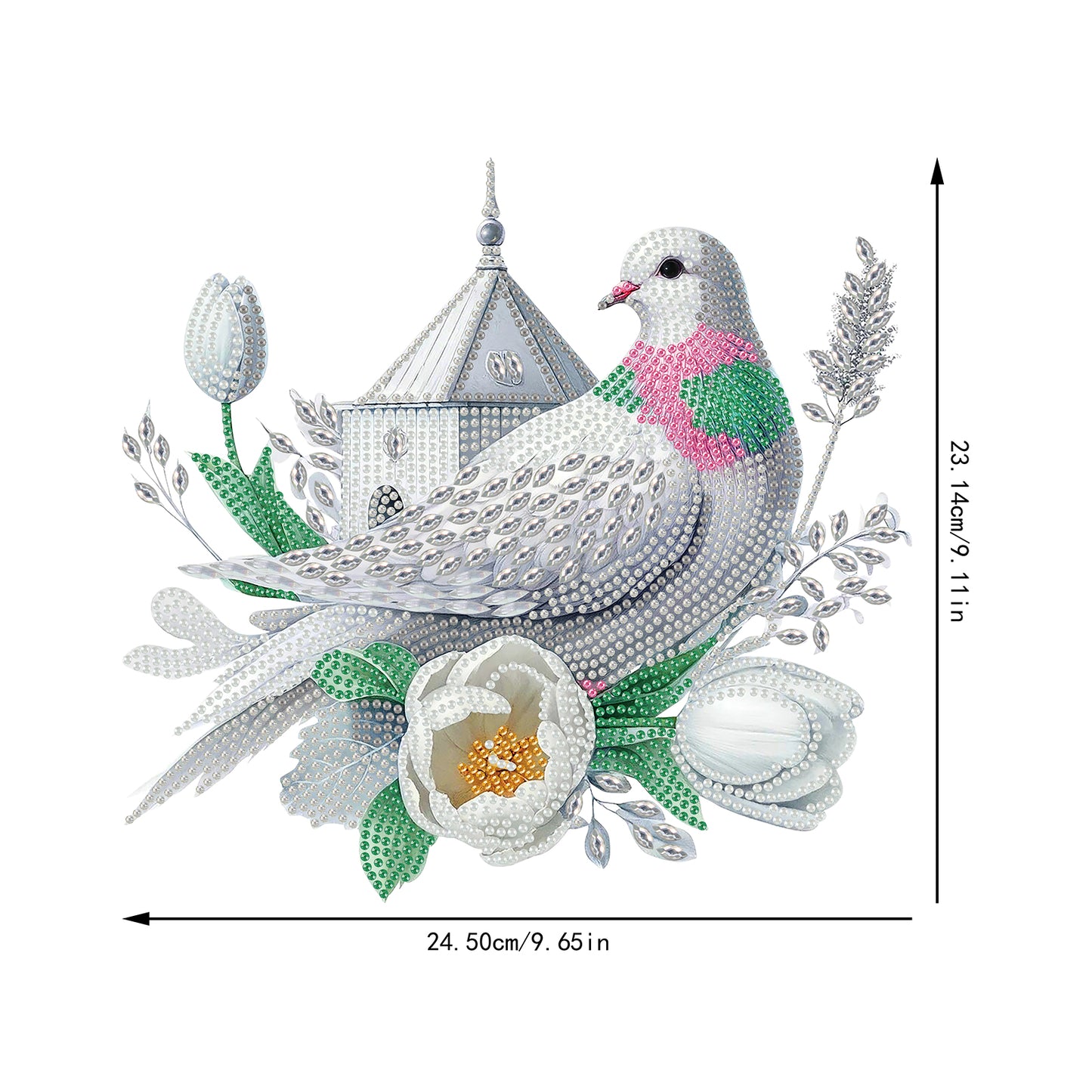 2D Flat Acrylic Bird Flower DIY Desktop Diamond Art Kits for Adults Beginner