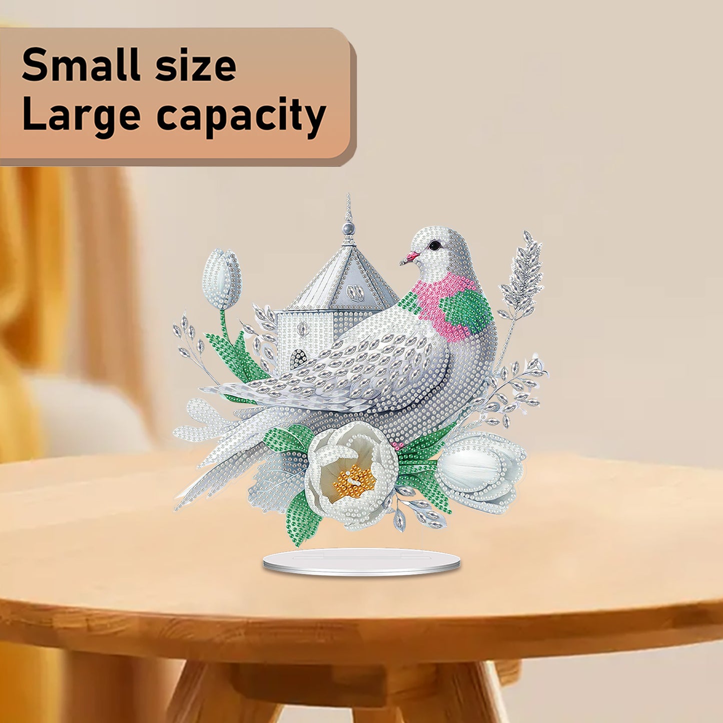 2D Flat Acrylic Bird Flower DIY Desktop Diamond Art Kits for Adults Beginner