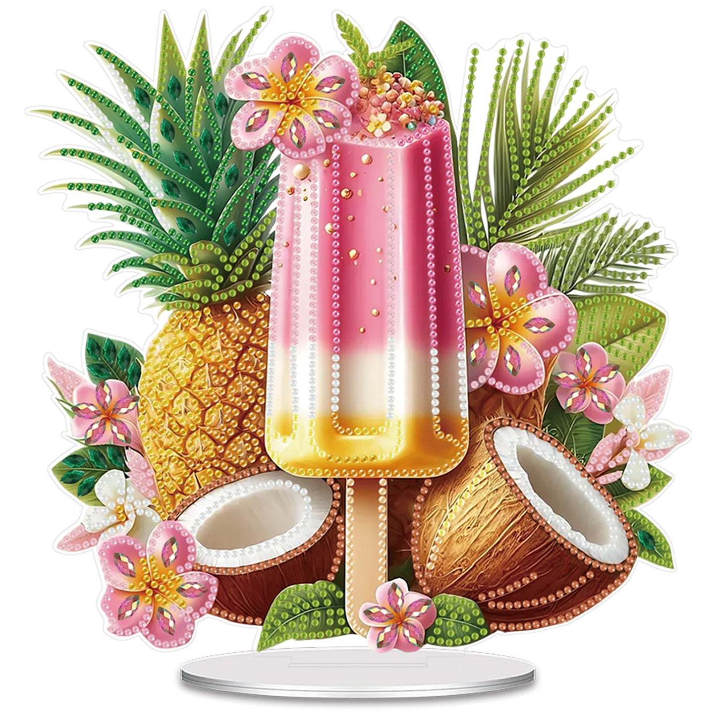 2D Flat Acrylic Ice Cream Fruit DIY Desktop Diamond Art Kits for Adults Beginner