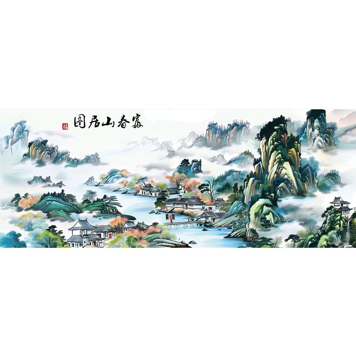 Fuchun Mountain Dwelling - 11CT Stamped Cross Stitch 150*61CM (Mona Lisa Brand)
