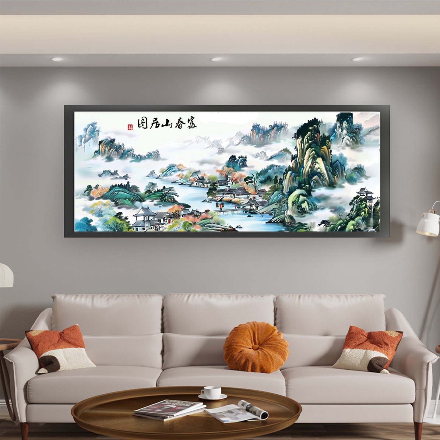 Fuchun Mountain Dwelling - 11CT Stamped Cross Stitch 150*61CM (Mona Lisa Brand)