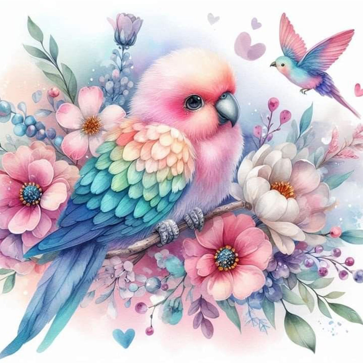 Flowers And Birds - Full Round Drill Diamond Painting 30*30CM