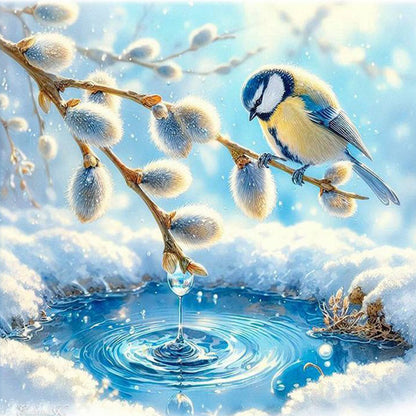 Winter Birds - Full Round Drill Diamond Painting 30*30CM