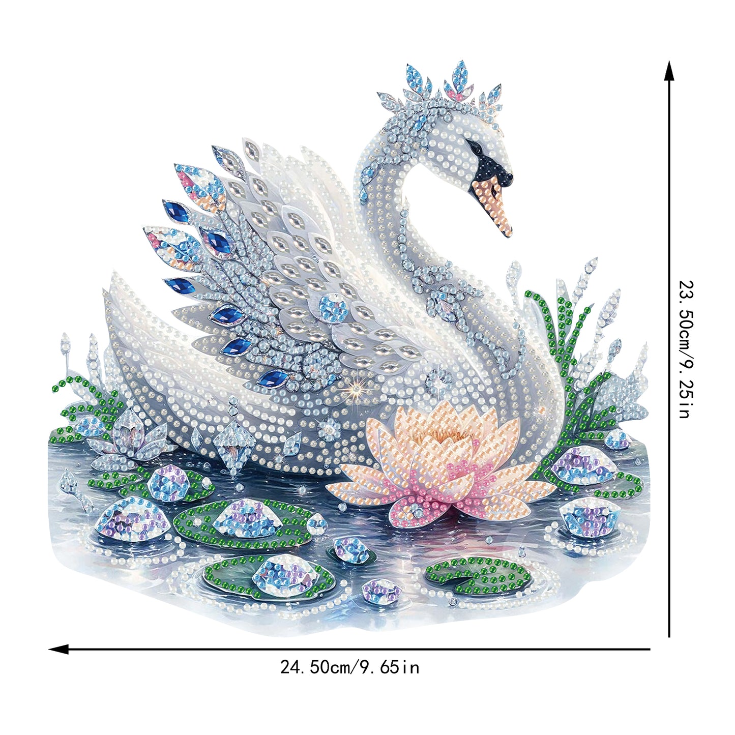2D Flat Swan DIY Acrylic Table Top Diamond Painting Ornament Kits for Adults
