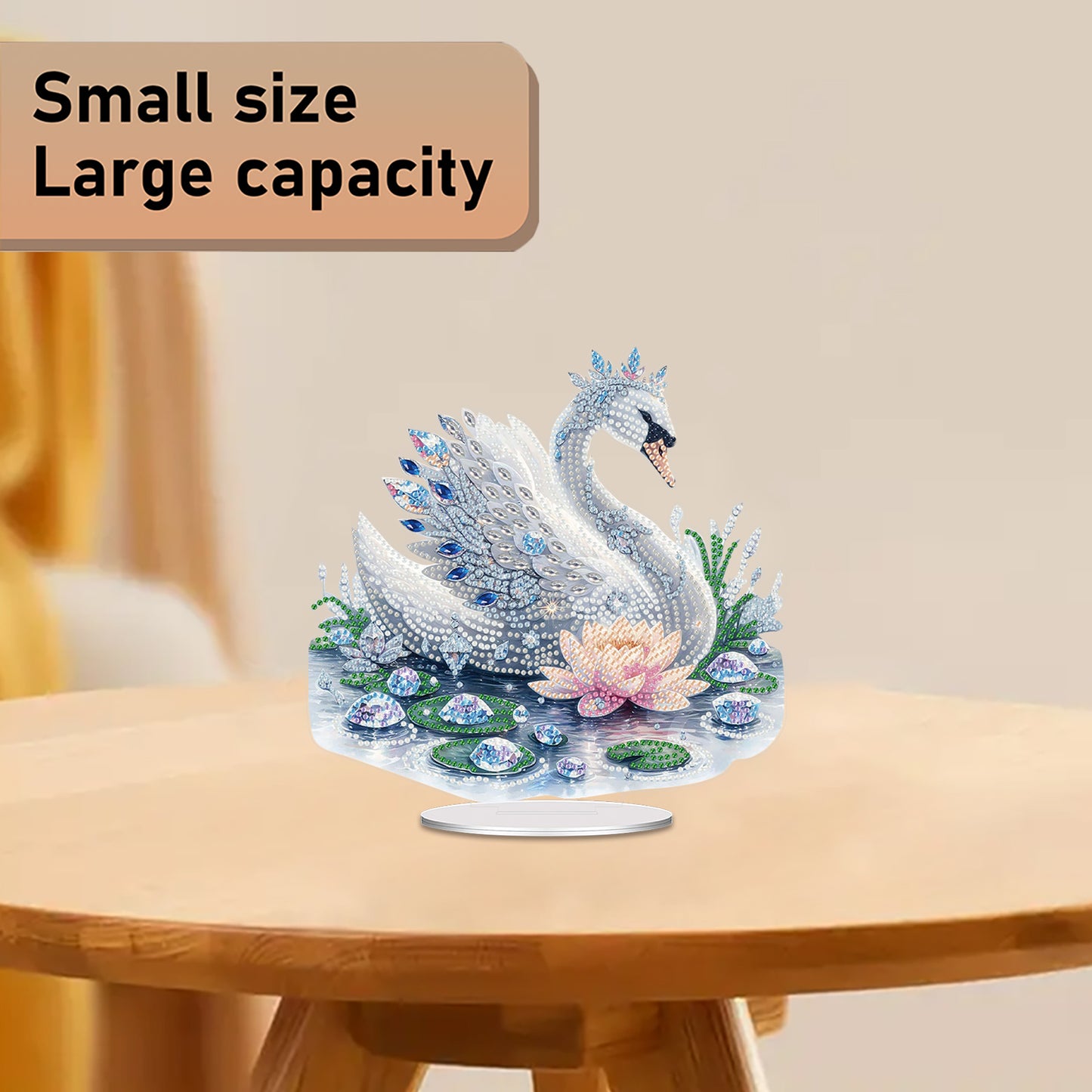 2D Flat Swan DIY Acrylic Table Top Diamond Painting Ornament Kits for Adults