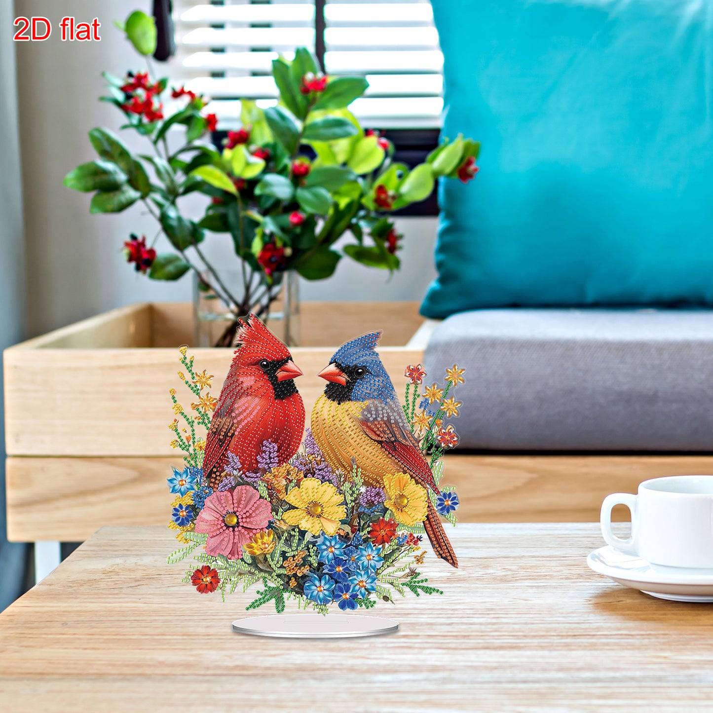 2D Flat Bird DIY Acrylic Table Top Diamond Painting Ornament Kits for Adults