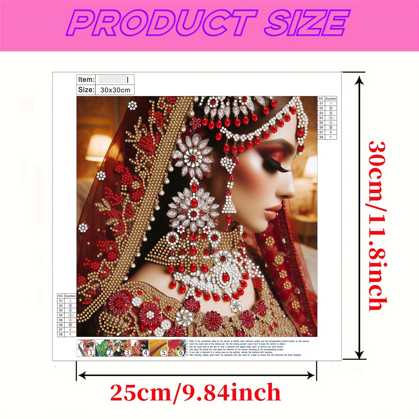 Indian Beauty - Special Shaped Drill Diamond Painting 30*30CM