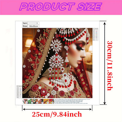 Indian Beauty - Special Shaped Drill Diamond Painting 30*30CM