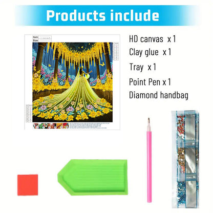 Yellow Dress Beauty - Special Shaped Drill Diamond Painting 30*30CM