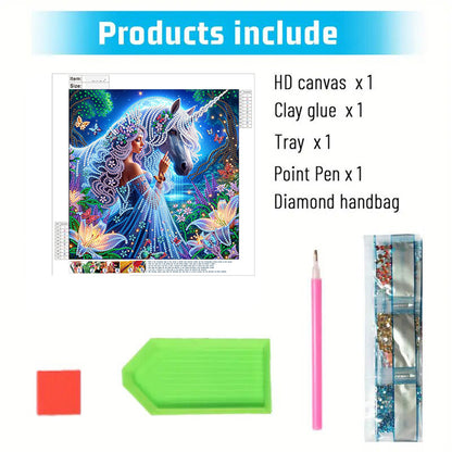 Unicorn And Beauty - Special Shaped Drill Diamond Painting 30*30CM