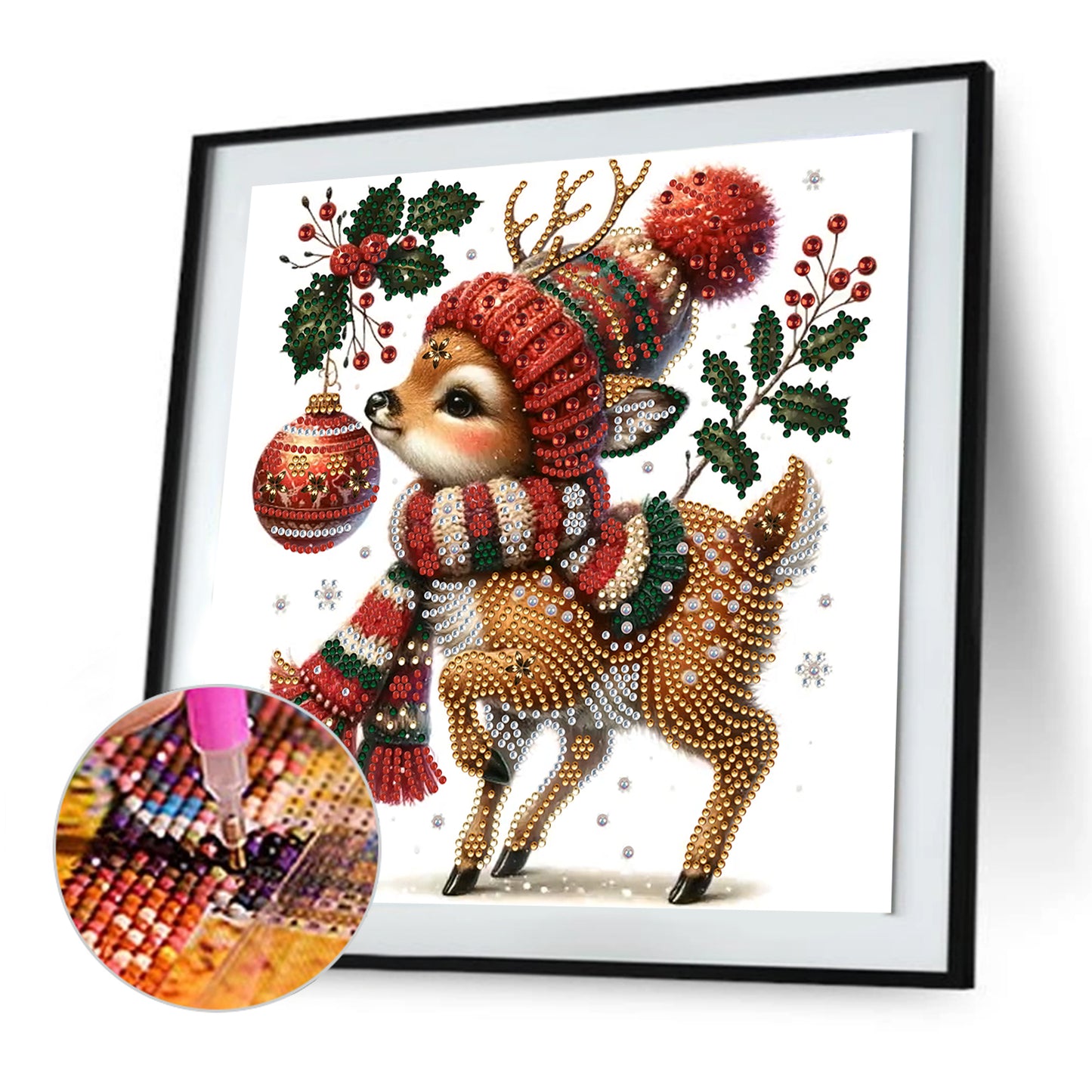 Christmas Deer - Special Shaped Drill Diamond Painting 30*30CM