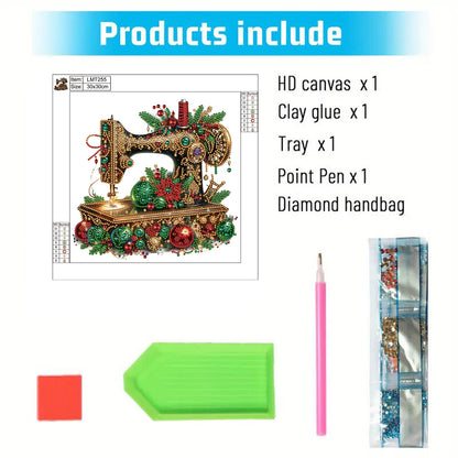 Christmas Sewing Machine - Special Shaped Drill Diamond Painting 30*30CM