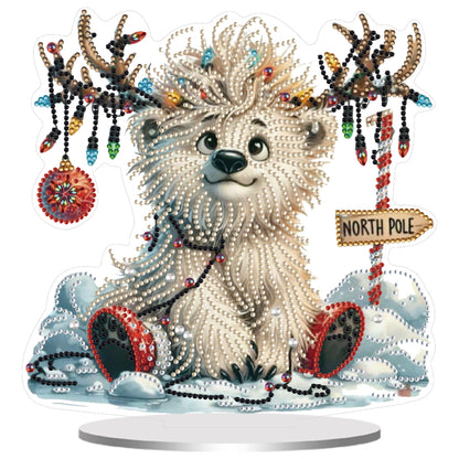 DIY Diamond Painting Double Sided Ornaments Kit for All Ages (Antler Bear)