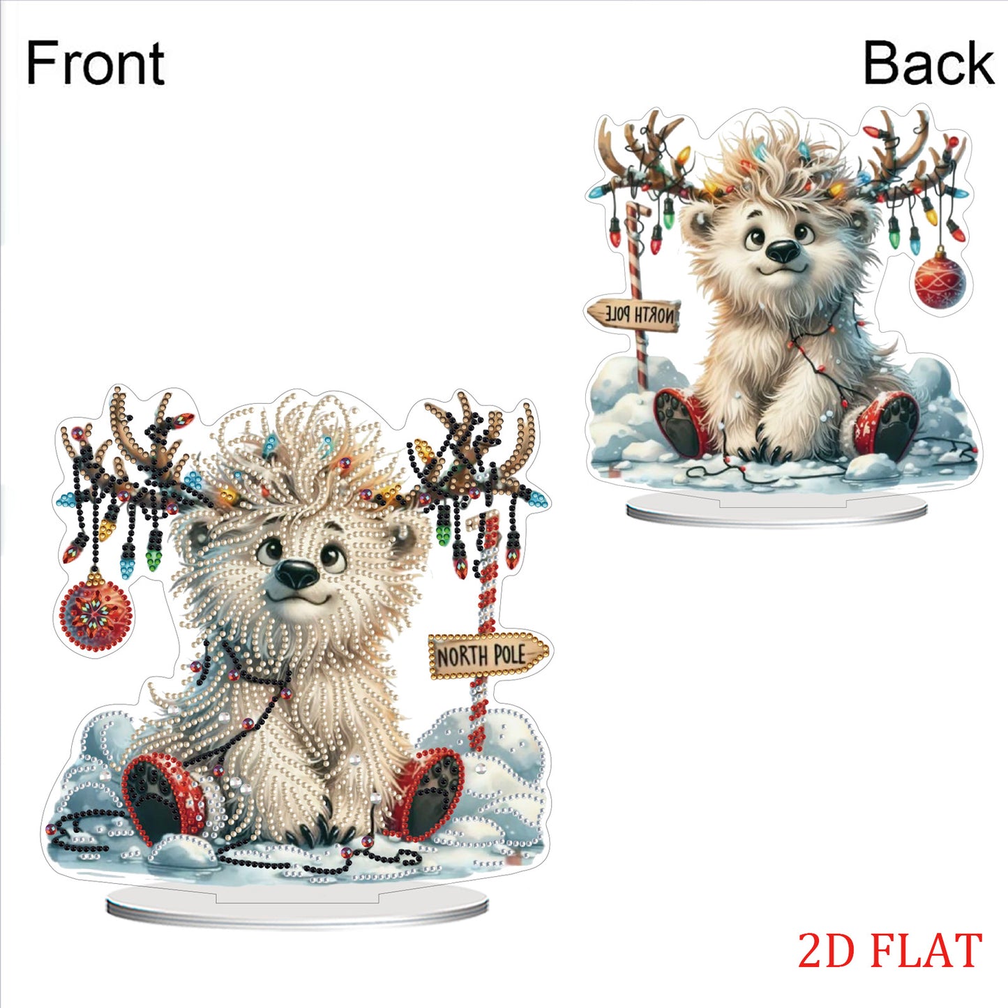 DIY Diamond Painting Double Sided Ornaments Kit for All Ages (Antler Bear)
