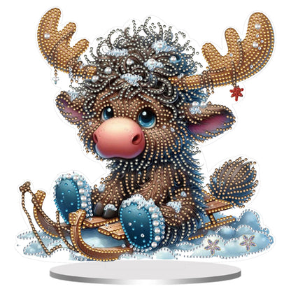 DIY Diamond Painting Double Sided Ornaments Kit for All Ages (Deer Horn Calf)