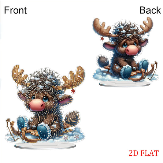 DIY Diamond Painting Double Sided Ornaments Kit for All Ages (Deer Horn Calf)