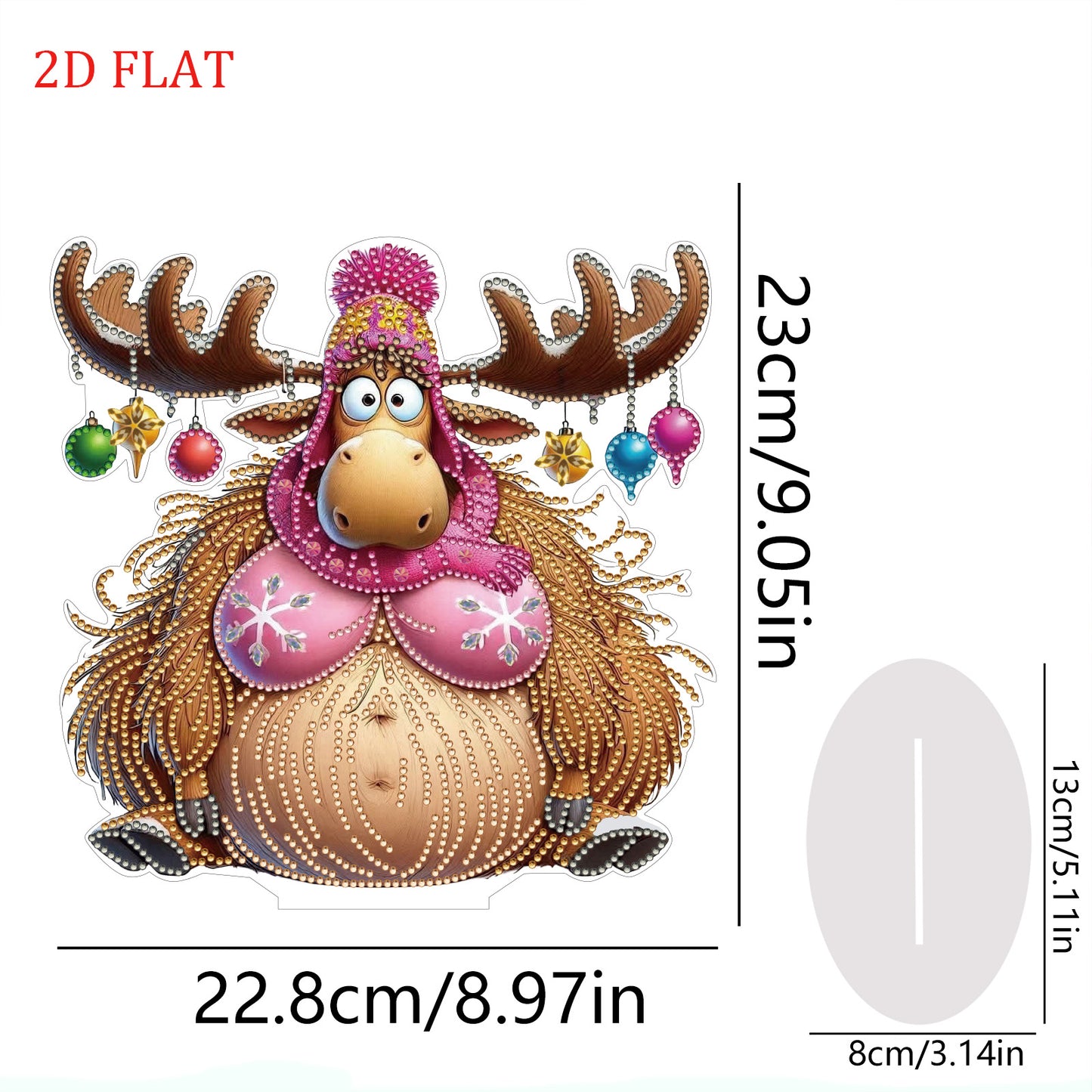 DIY Diamond Painting Double Sided Ornaments Kit for All Ages (Deer Horn Calf )