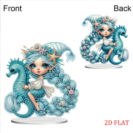 DIY Diamond Painting Double Sided Ornaments Kit for All Ages (Seahorse Girl)