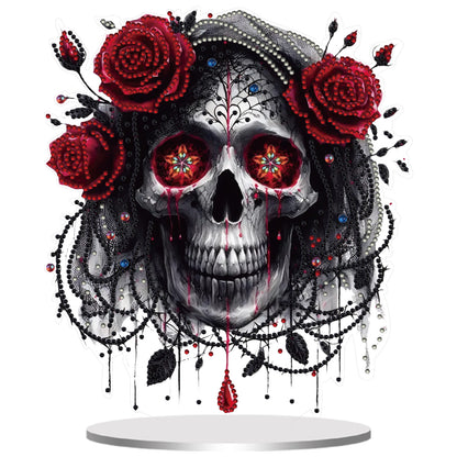 DIY Diamond Painting Double Sided Ornaments Kit for All Ages (Dark Skull)
