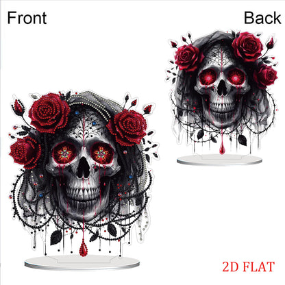 DIY Diamond Painting Double Sided Ornaments Kit for All Ages (Dark Skull)