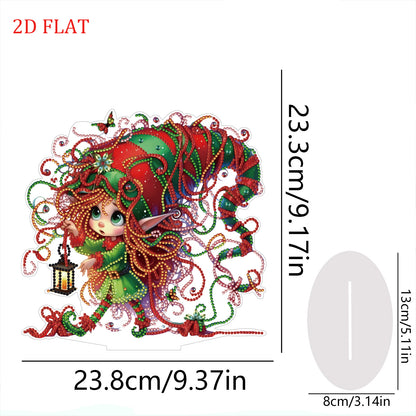 DIY Diamond Painting Double Sided Ornaments Kit for All Ages (Gnome Girl)