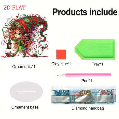 DIY Diamond Painting Double Sided Ornaments Kit for All Ages (Gnome Girl)