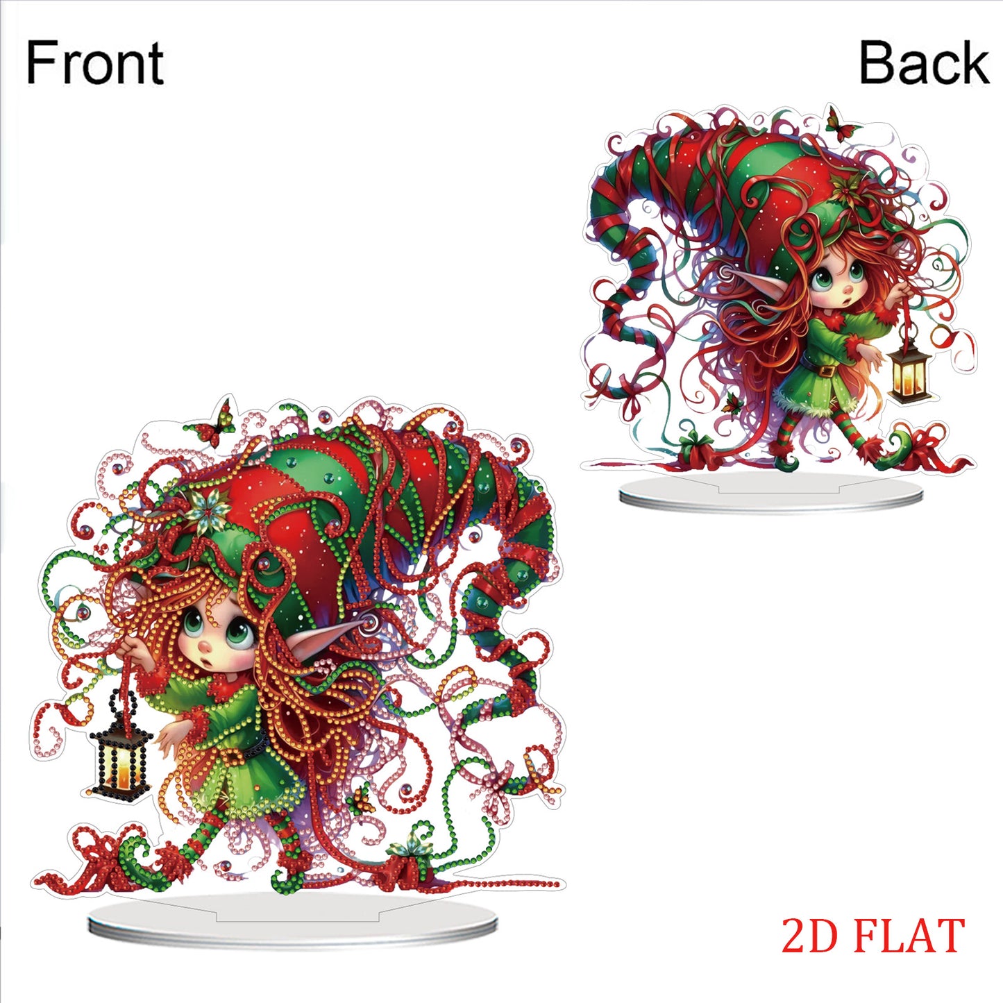 DIY Diamond Painting Double Sided Ornaments Kit for All Ages (Gnome Girl)