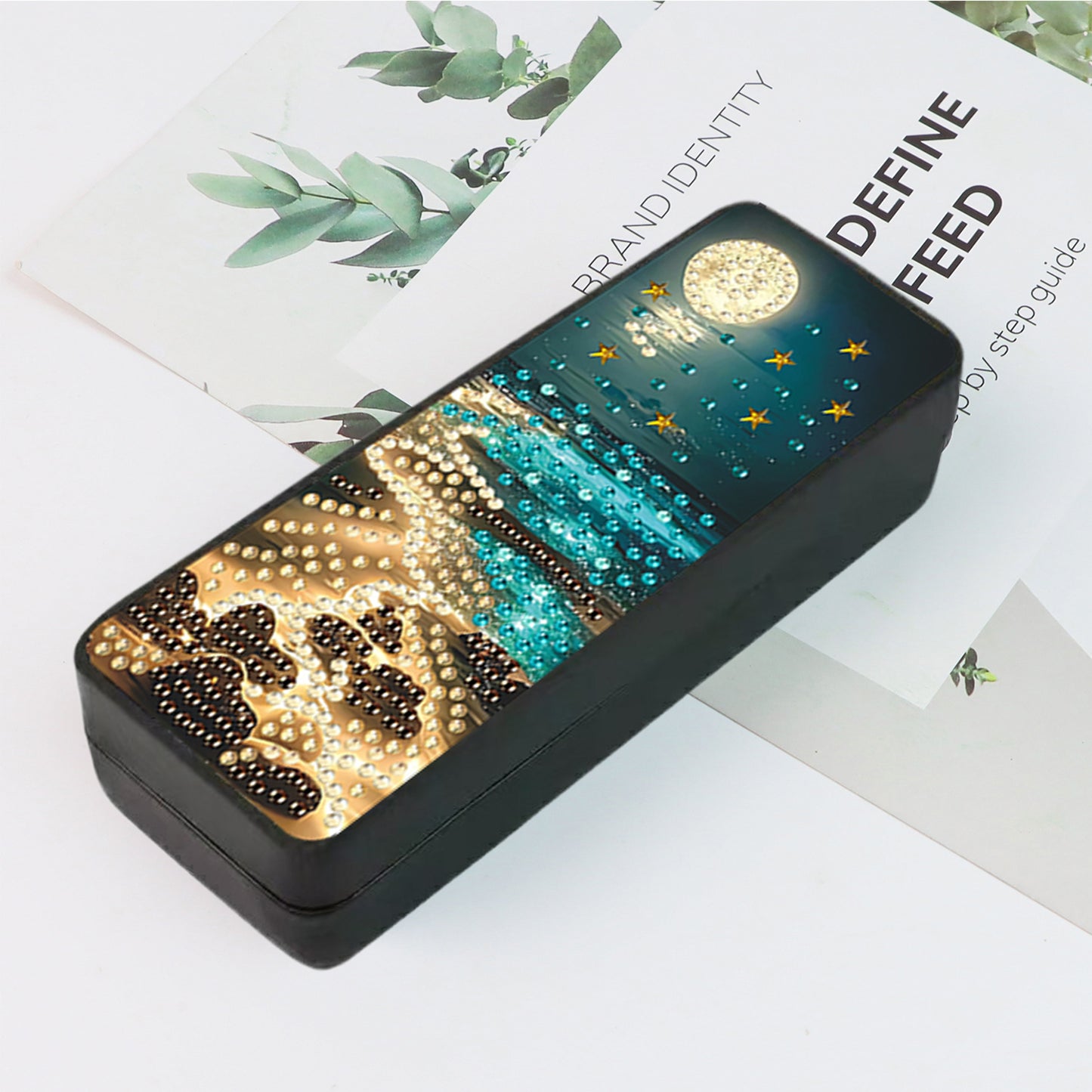 PU Handmade Sunglasses Storage Box Art Crafts for Glasses Storage (Starry Sky)