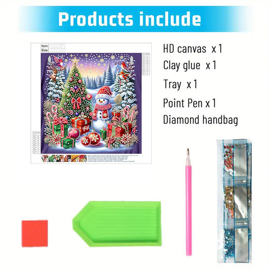 Snowman In The Snow - Special Shaped Drill Diamond Painting 30*30CM