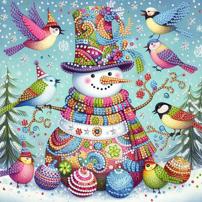 Snowman In The Snow - Special Shaped Drill Diamond Painting 30*30CM