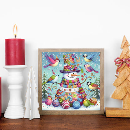 Snowman In The Snow - Special Shaped Drill Diamond Painting 30*30CM